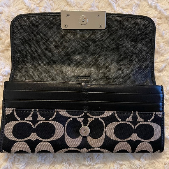 Genuine Coach Signature Wallet black and grey - Picture 2 of 14